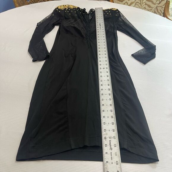 Tadashi VTG Black Gold 90s Dress Size 6 - Picture 8 of 8